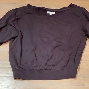 Spiritual Gangster off shoulder faded black sweatshirt/Size M